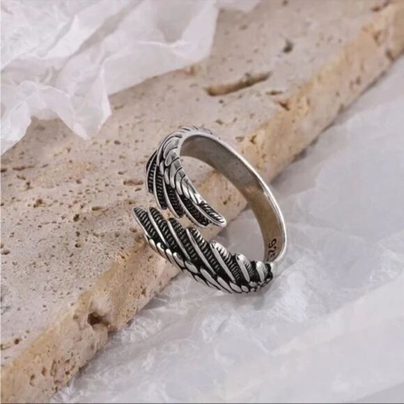 Vintage Style 925 Sterling Silver Wings Wrap Adjustable Ring - Picture 3 of 6